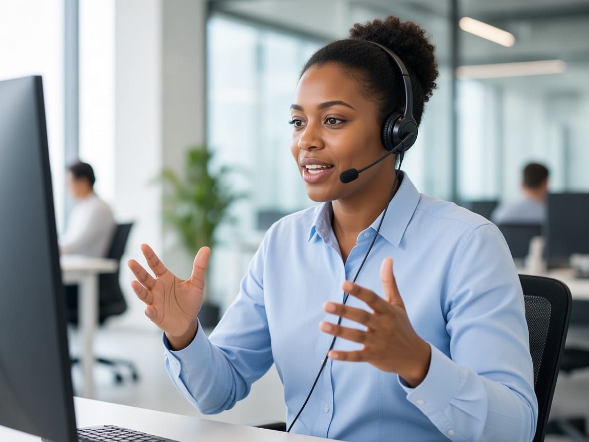 A sales development rep working outbound at a desk