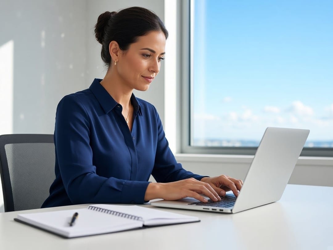 An executive assistant organizing a calendar at a desk